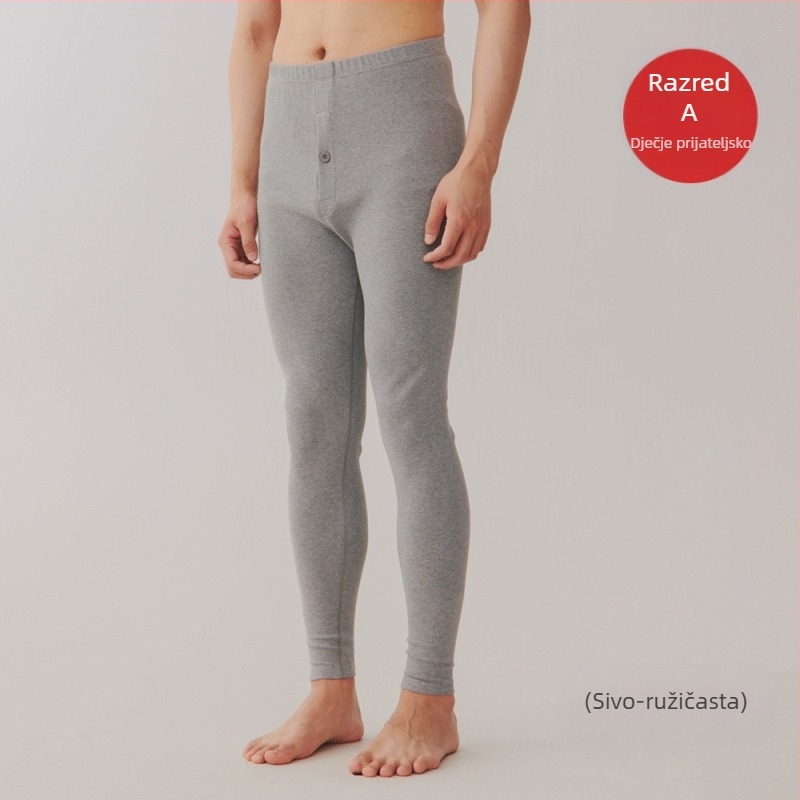 Muške pamučne termalne hlače, debele 251–300 g/m², antibakterijske, anti-pilling, uski kroj, duge hlače