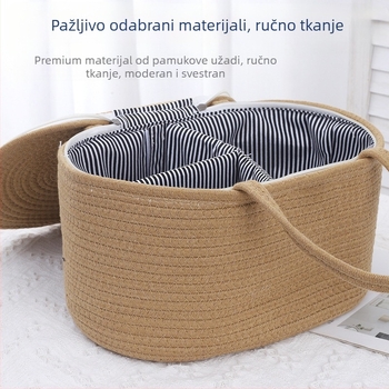Koš za pohranu od pamukovog užeta – prenosni, stil: moderni minimalistički