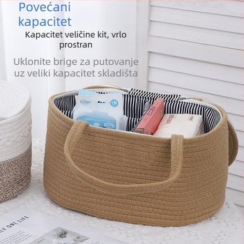 Koš za pohranu od pamukovog užeta – prenosni, stil: moderni minimalistički