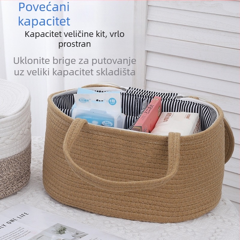 Koš za pohranu od pamukovog užeta – prenosni, stil: moderni minimalistički
