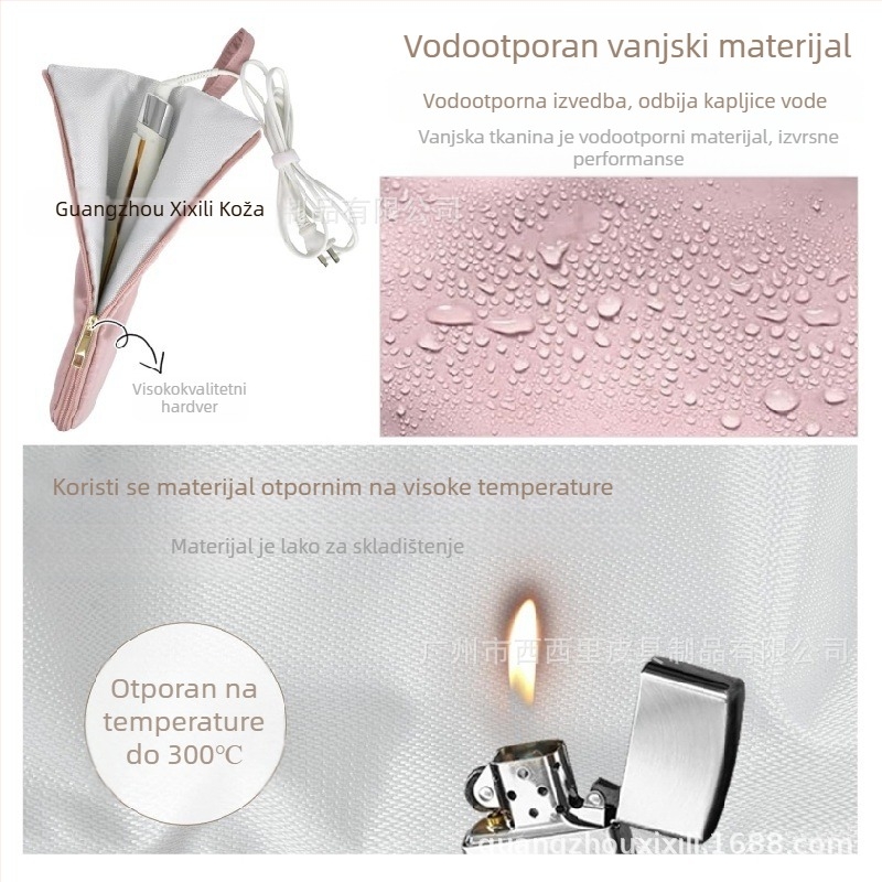 Torba za pohranu uvijača za kosu — najlon, kubni oblik, višestruka namjena, japanski stil, za putovanja, otporna do 300°C