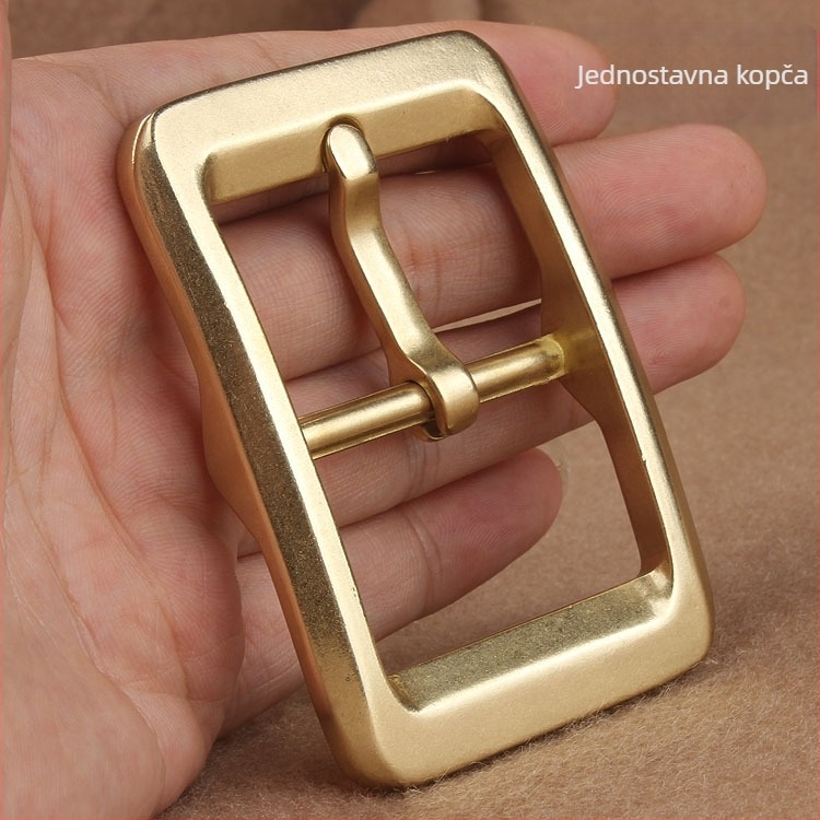 Muška kopča za pojas od mesinga, s pinom, japanskog stila, debeli klip, goveđa koža