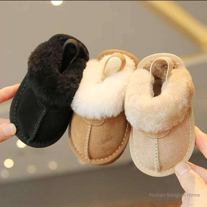 Dječje papuče s flecom, slip-on, tople, protuklizne, gornji dio od sintetičke kože (12–36 mjeseci)