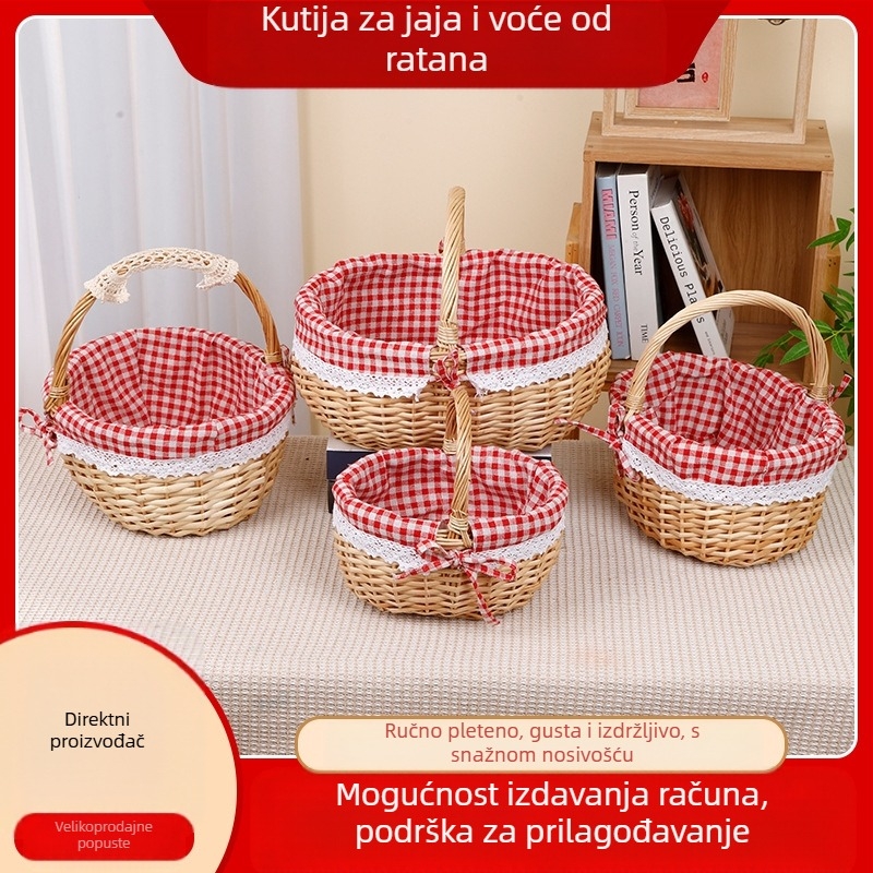 Koš od vrbovine za jaja i voće, ručno pletena, prilagodljiva, kartonska ambalaža