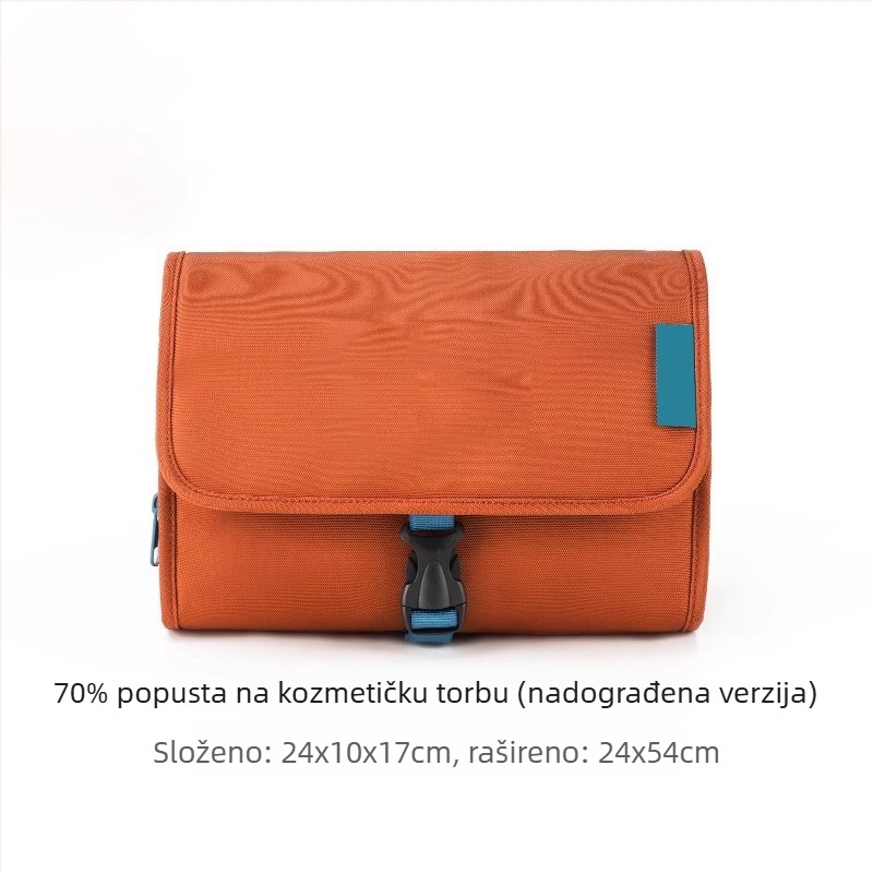 Prijenosna torba za kozmetiku i higijenske potrepštine s mokro-suhim odjeljkom i kukom za vješanje, za putovanja, velika kapaciteta – Poliester, Višenamjenska, Za putovanja