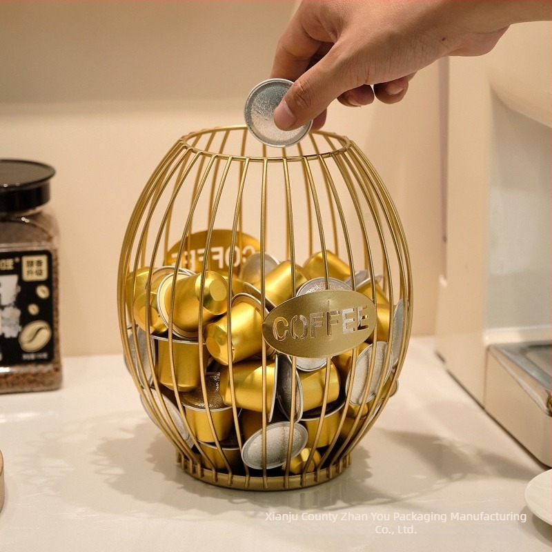 Stalak za kapsule kave, nordijskog stila, od kovanog željeza, otvoreni izložbeni stalak na šanku