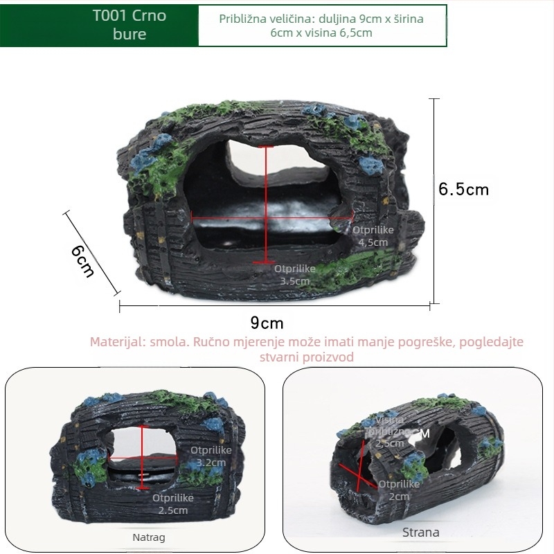 Akvarijska dekoracija: skrovište-špilja, šuplja struktura za ribe i škampi
