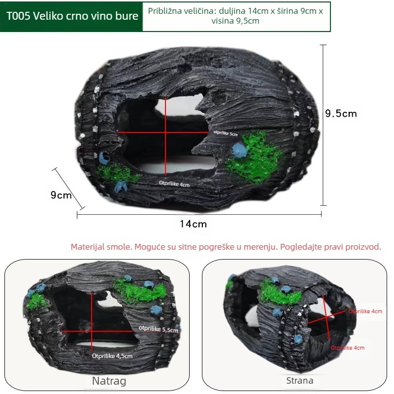 Akvarijska dekoracija: skrovište-špilja, šuplja struktura za ribe i škampi