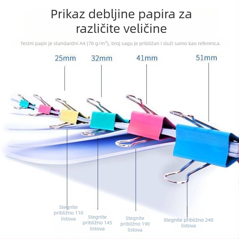 Feiyi metalni klip za dokumente s dugim repom