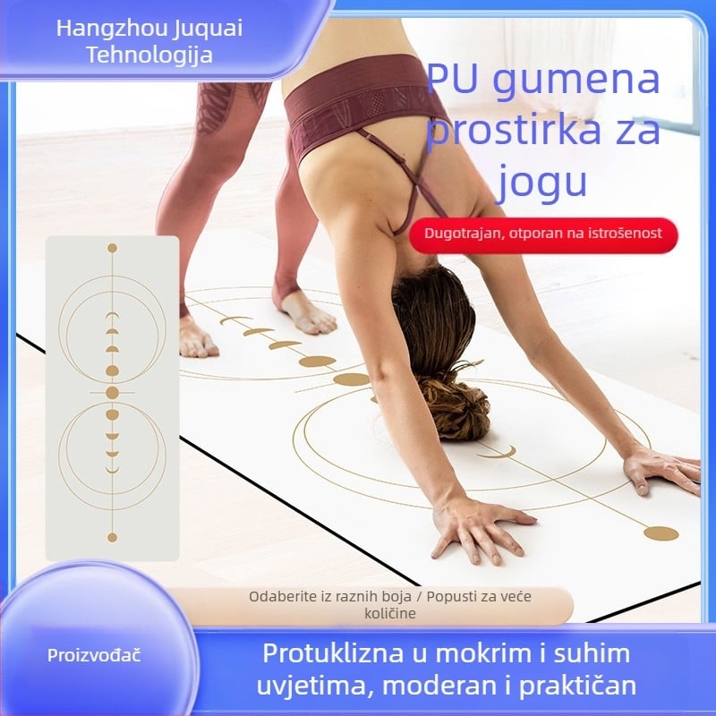 Nagudi joga prostirka — PU+guma, protuklizna, debljina 5 mm, težina 3,5 kg, Hangzhou