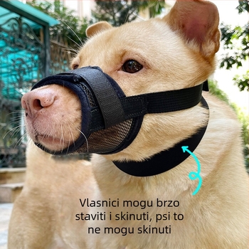 Njuška psa — protiv ugriza i laja, sprječava neželjeno gutanje; za sve veličine pasa; Kategorija: Drugo; Materijal: Drugo; Uvoz: Ne; Marka: Druga; IP: Ne