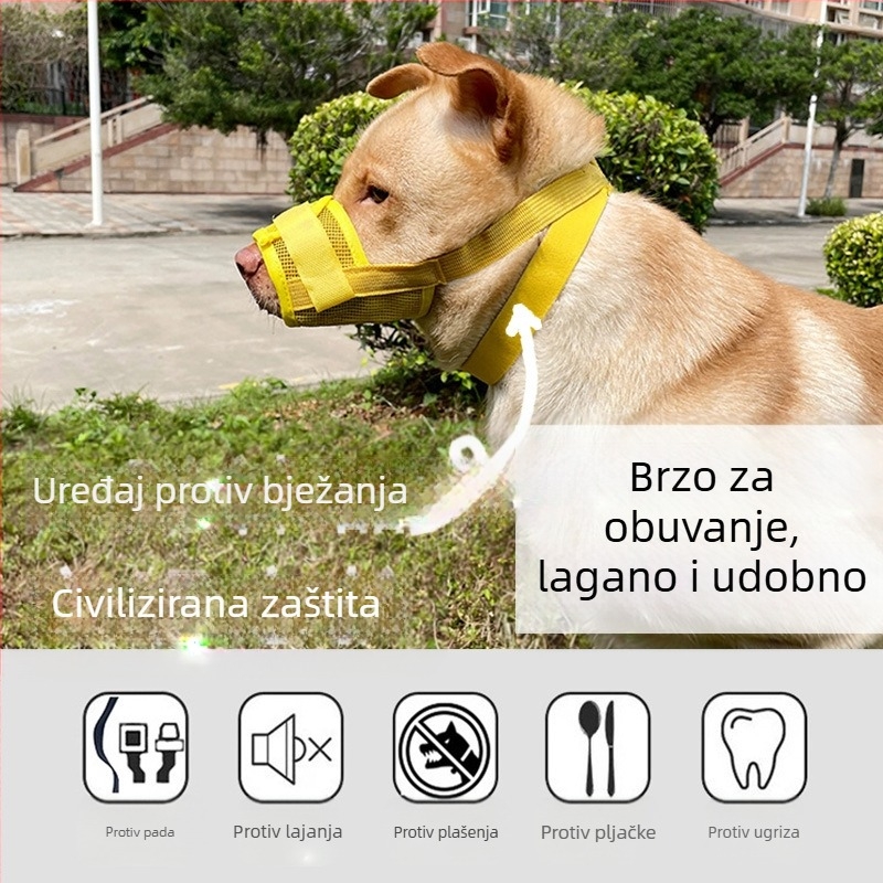 Njuška psa — protiv ugriza i laja, sprječava neželjeno gutanje; za sve veličine pasa; Kategorija: Drugo; Materijal: Drugo; Uvoz: Ne; Marka: Druga; IP: Ne