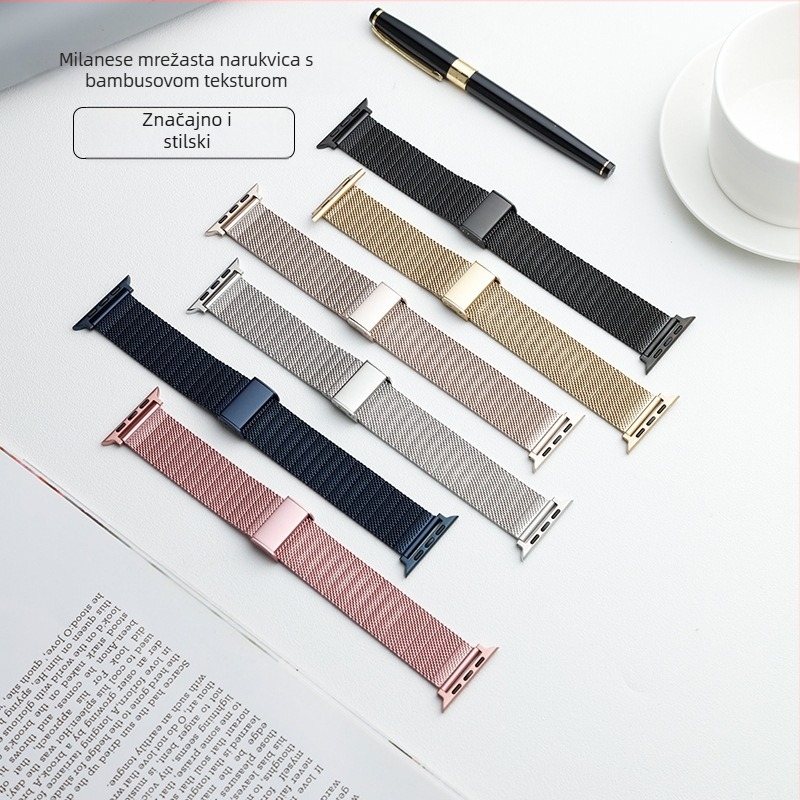 Baohong metalni Milanese kaiš za Apple Watch — kompatibilan sa Samsungom, Apple, Huawei; težina 80 g