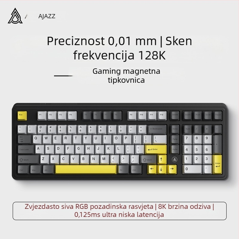 AK980MAX gaming tipkovnica s RGB osvjetljenjem, žični priključak, Ajazz/Heijue, izdanje 2025