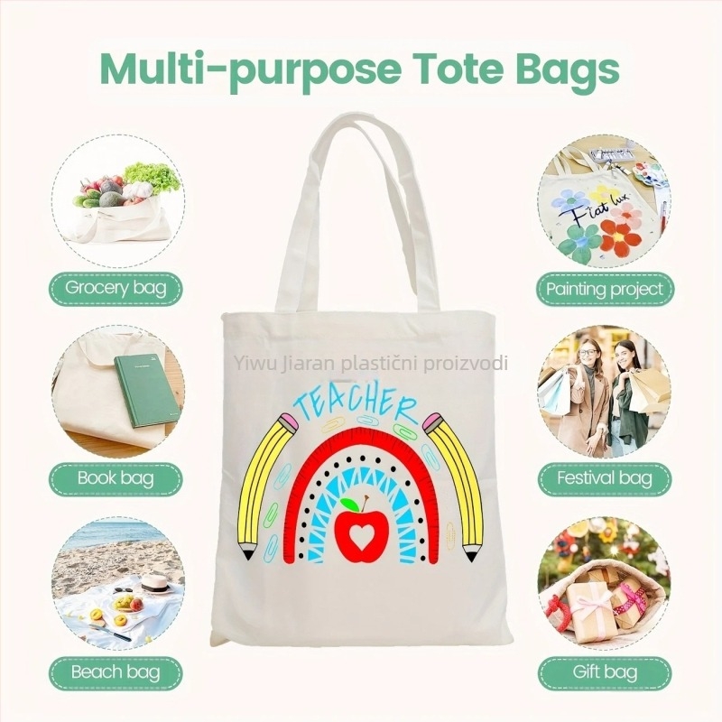 Karan platnena tote torba s otiskom loga, UV digitalni tisak i sitotisak, porijeklo Yiwu