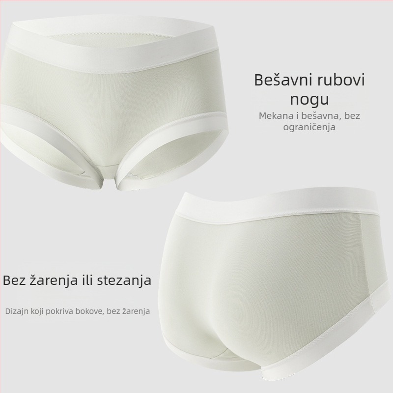 Ženske gaćice od pamuka, antibakterijske, srednji porast, trokutasti dizajn, grafenska podstava u preponama