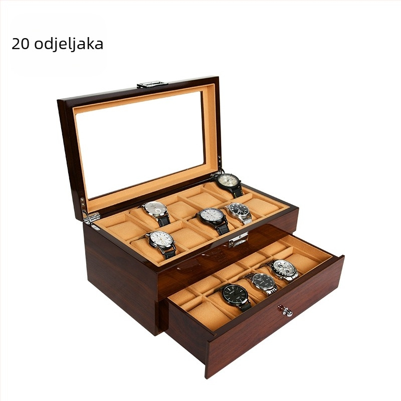 Drvena kutija za satove, s više pretinaca, izložbena kutija