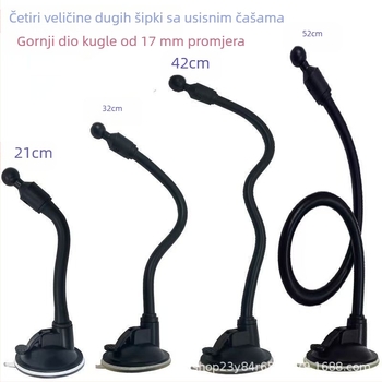 Držač za telefon u automobilu s kugličnom glavom, produženom usisnom čašom, dugim cijevima, univerzalni adapter — model RST-X28