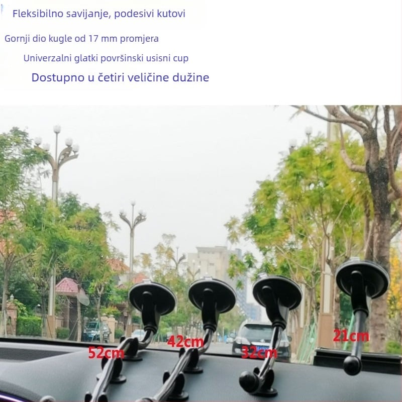 Držač za telefon u automobilu s kugličnom glavom, produženom usisnom čašom, dugim cijevima, univerzalni adapter — model RST-X28
