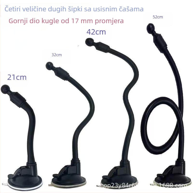 Držač za telefon u automobilu s kugličnom glavom, produženom usisnom čašom, dugim cijevima, univerzalni adapter — model RST-X28