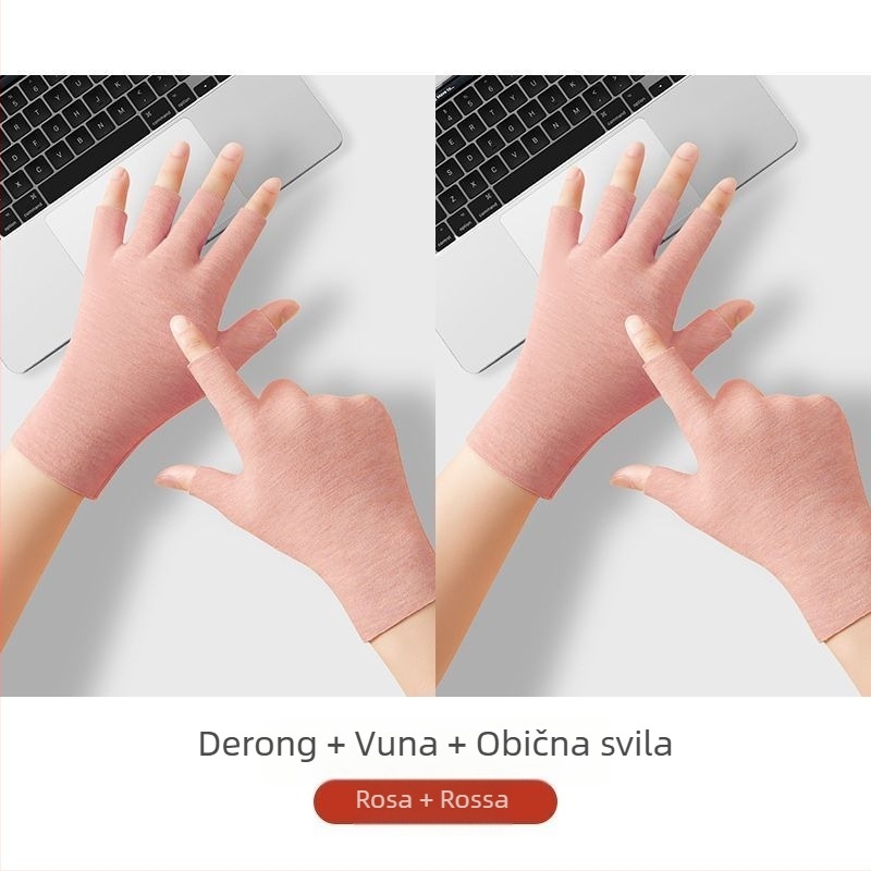 Unisex samozagrijavajuće rukavice s pola prsta, tople i otporne na habanje, Flip Cover stil, mješavina Ice Silk i pamuka