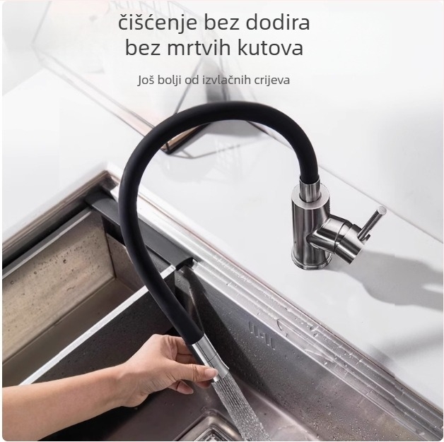 Rotirajući kuhinjski slavine za sudoper s keramičnim kartridžom, tijelo od cinkove legure, model CL-WXCF01