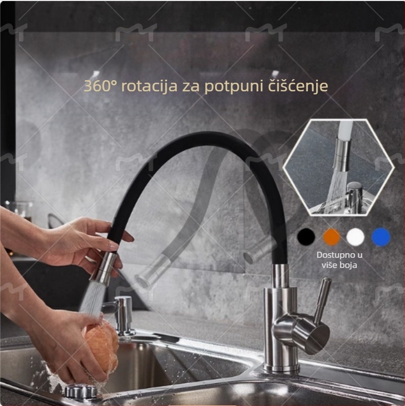 Rotirajući kuhinjski slavine za sudoper s keramičnim kartridžom, tijelo od cinkove legure, model CL-WXCF01