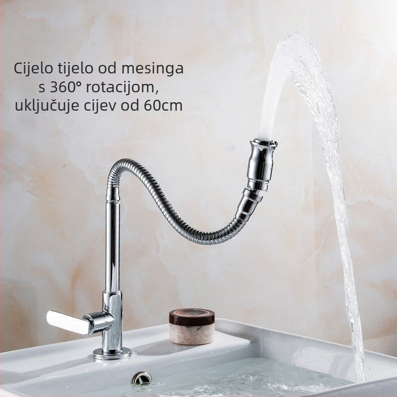 Rotirajući kuhinjski slavine za sudoper s keramičnim kartridžom, tijelo od cinkove legure, model CL-WXCF01