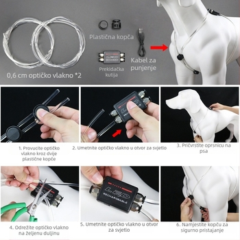 LED vesta za psa s USB punjivim prsni pojasom, DIY rezanje