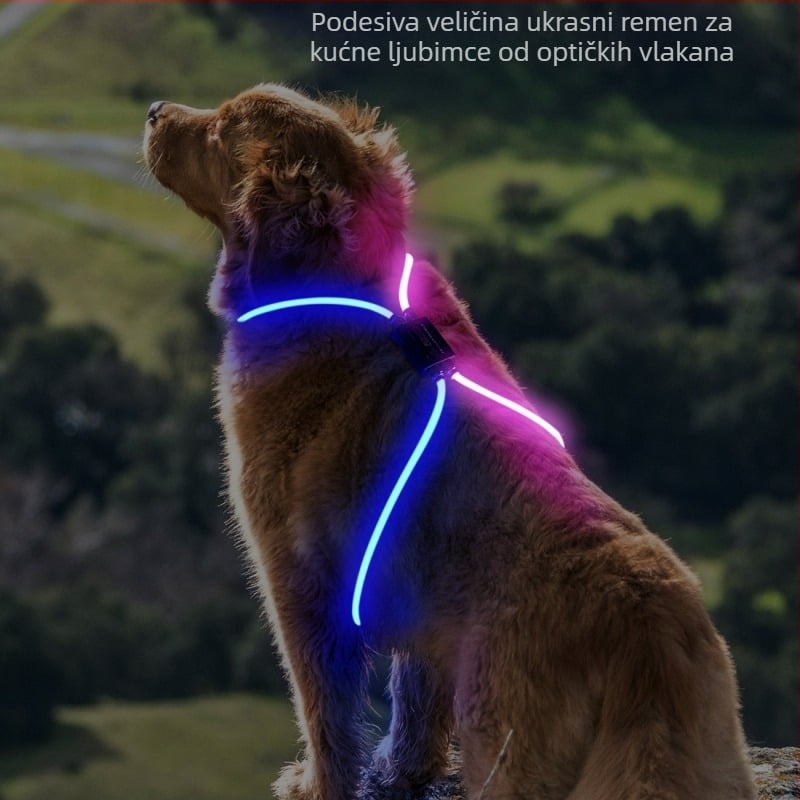 LED vesta za psa s USB punjivim prsni pojasom, DIY rezanje