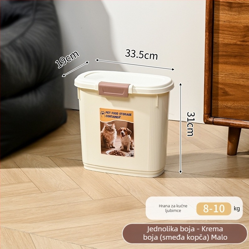 Spremnik za hranu za kućne ljubimce – zapečaćen, otporan na vlagu i insekte, 45L PP materijal, za hranu mačaka i psa