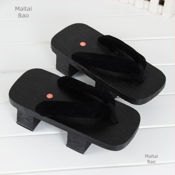 Geta sandale za cosplay – Two-Tooth Geta, japanskog stila, gornji dio od platna, EVA potplat, ravna potplata