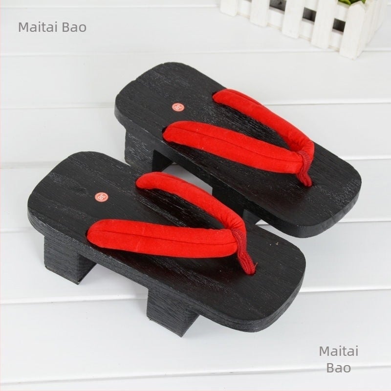 Geta sandale za cosplay – Two-Tooth Geta, japanskog stila, gornji dio od platna, EVA potplat, ravna potplata