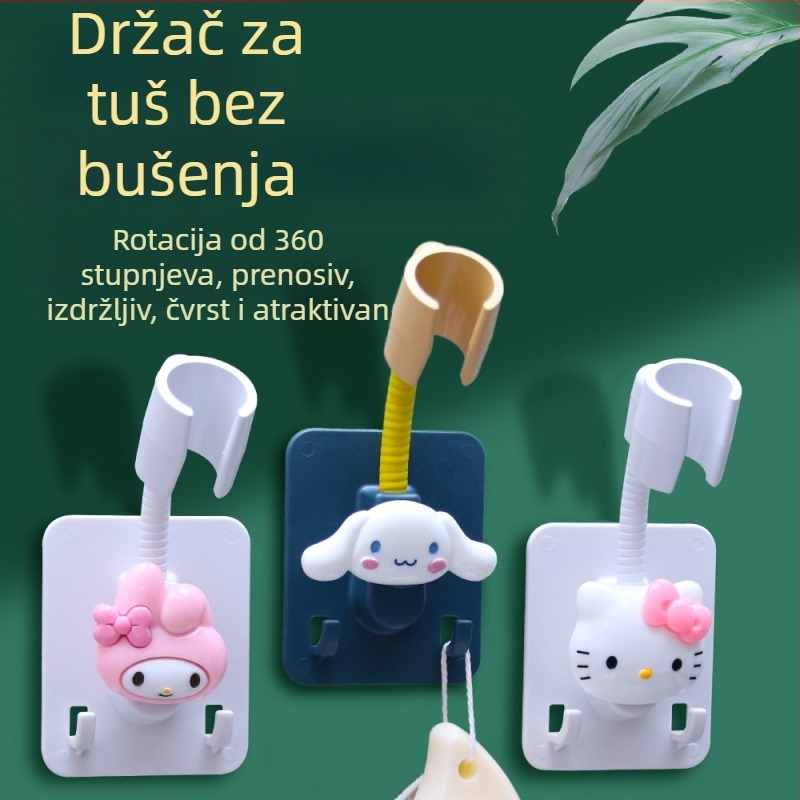 Držač tuš glave – samoljepljiv, bez bušenja, podesiv, plastični dodatak za kupaonicu