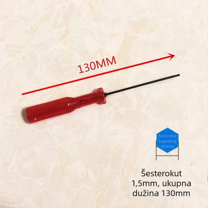 T-oblik unutarnji šesterouglasti ključ s produženom drškom, od visokougljičnog čelika