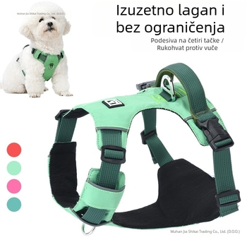 Set za psa - kaiš i harness - lagan, prozračan, ne povlači - za male pse, šetnje na otvorenom
