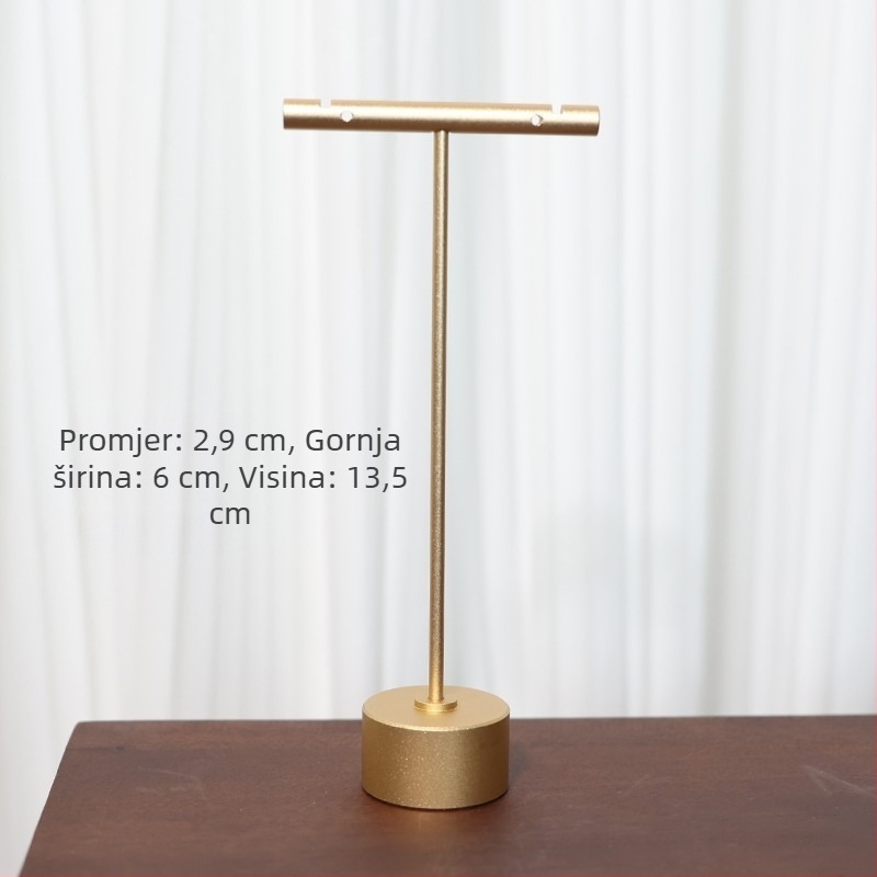 Stalak za naušnice, metalni, jednostruki model, pločasti stil, završna plastifikacija sprejom