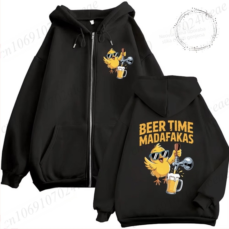 Ženski hoodie s kapuljom | tijesnog kroja, dugi rukav, okrugli izrez, print dizajn, poliester 90–95%