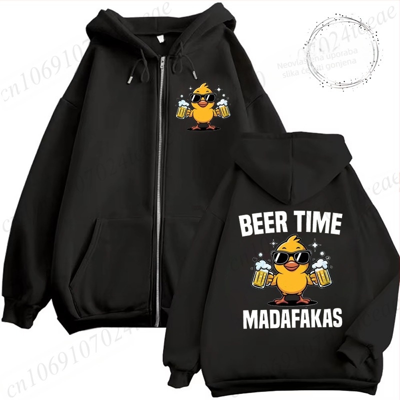 Ženski hoodie s kapuljom | tijesnog kroja, dugi rukav, okrugli izrez, print dizajn, poliester 90–95%