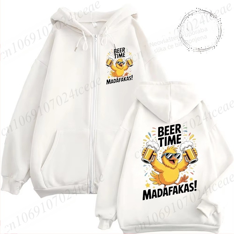 Ženski hoodie s kapuljom | tijesnog kroja, dugi rukav, okrugli izrez, print dizajn, poliester 90–95%