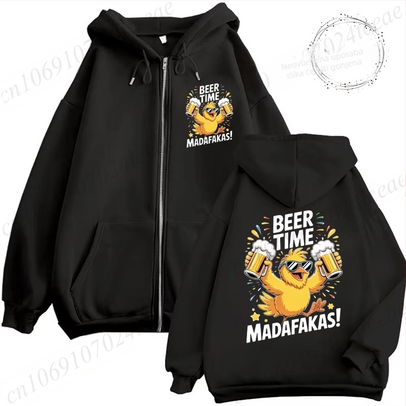 Ženski hoodie s kapuljom | tijesnog kroja, dugi rukav, okrugli izrez, print dizajn, poliester 90–95%