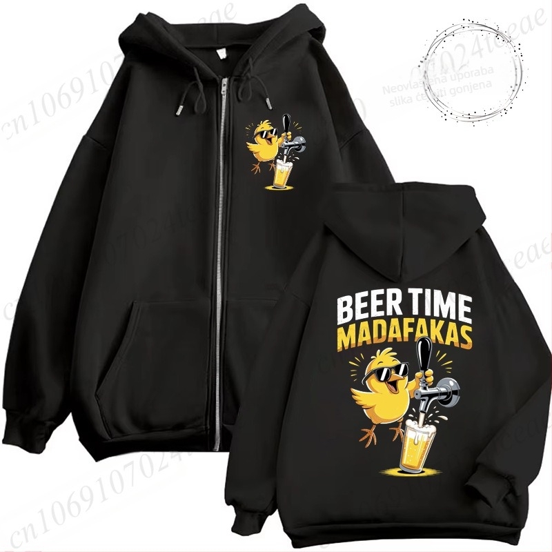 Ženski hoodie s kapuljom | tijesnog kroja, dugi rukav, okrugli izrez, print dizajn, poliester 90–95%