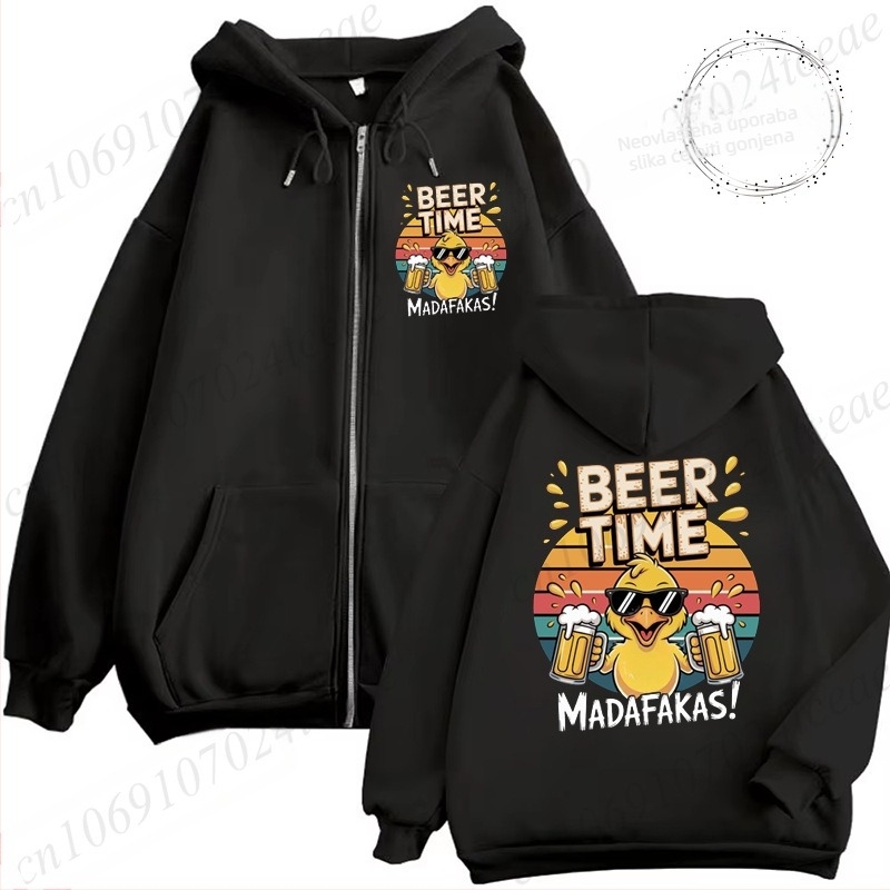 Ženski hoodie s kapuljom | tijesnog kroja, dugi rukav, okrugli izrez, print dizajn, poliester 90–95%