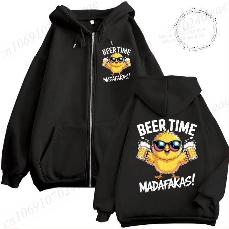 Ženski hoodie s kapuljom | tijesnog kroja, dugi rukav, okrugli izrez, print dizajn, poliester 90–95%