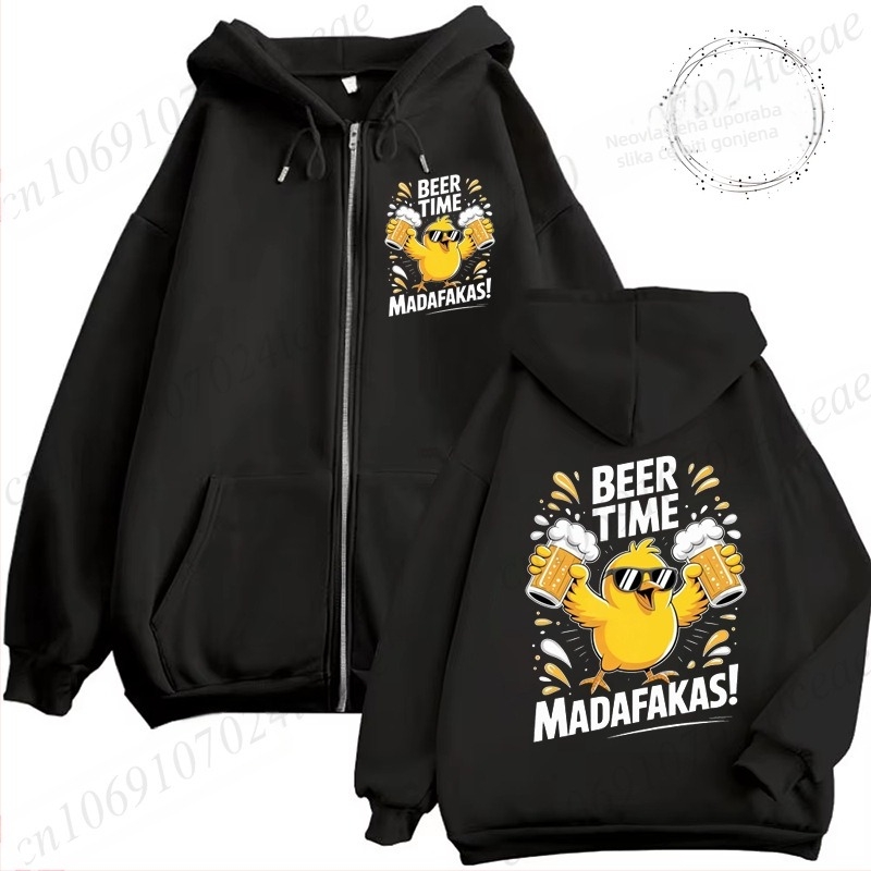 Ženski hoodie s kapuljom | tijesnog kroja, dugi rukav, okrugli izrez, print dizajn, poliester 90–95%