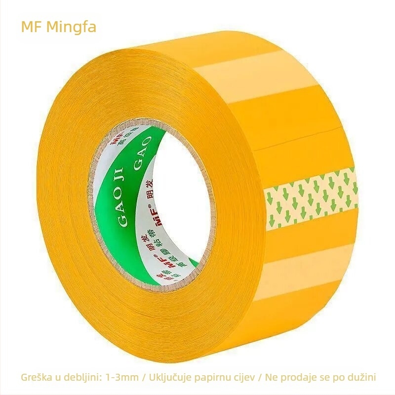 Mingfa pakirajuća traka - Osnovni materijal: BOPP film; Za zatvaranje i pakiranje; Jaka adhezija