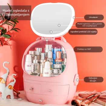 Stolni kutija za pohranu s poklopcem, PS+ABS plastika, kapacitet 35 L, model 1zy580804586006, pogodno za kozmetiku i sitnice