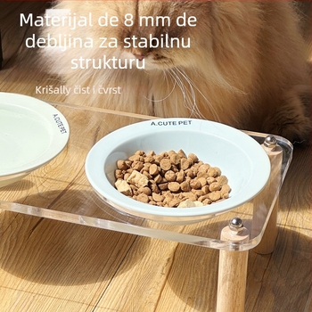 Keramička posuda za mačke, dvostruka posuda, podignute noge, otporna na udarce