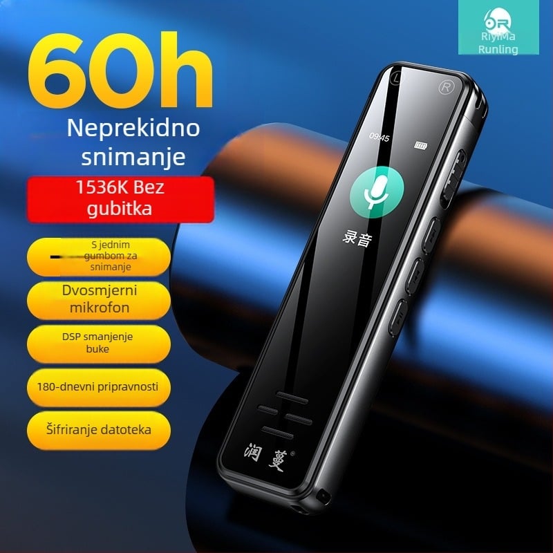 Runvine R11 diktafon u olovci s dvostrukim mikrofonom, WAV 512Kbps, 60 sati snimanja, aluminijsko kućište, USB 2.0