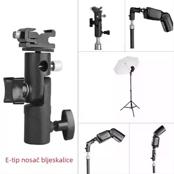 Držač lampe tipa E, metalni držač bljeskalice, nosač svjetla za fotografsku opremu